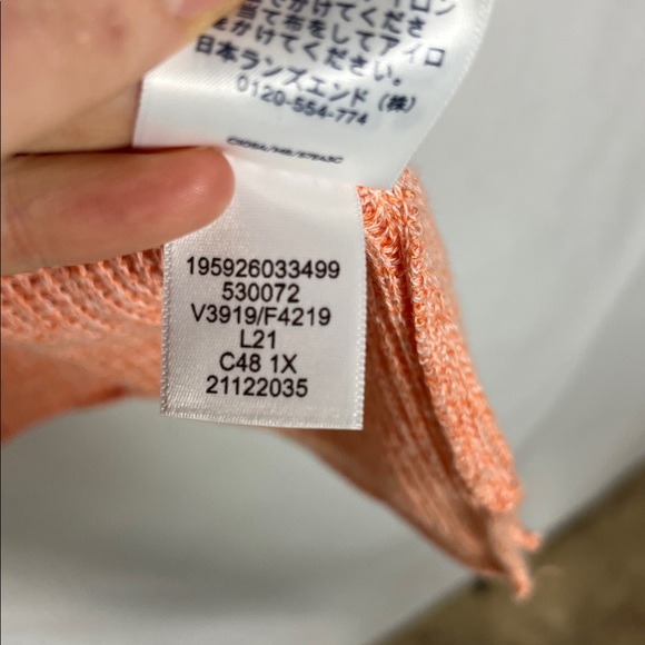 Lands' End Pastel Multicolored Linen Cotton Blend Knit Cardigan - Picture 6 of 7